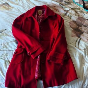 Large, wool, red, peacoat
